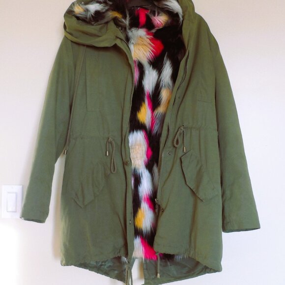 Winter woman coat olive color size S - Picture 13 of 14